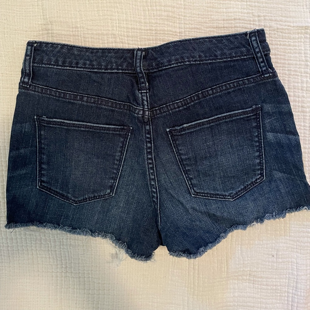 High rise cut off shorts